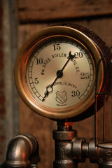 Steampunk Industrial Lamp / Steam Gauge / Minneapolis MN / Boiler Works /  #1243 - SOLD