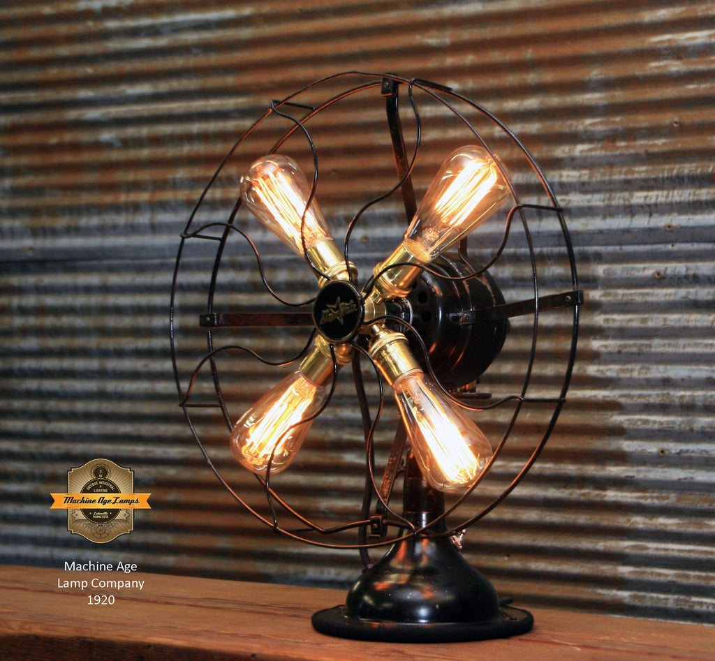 tag på sightseeing pessimist tilskuer Steampunk Industrial / Antique Fan lamp / Star Rite Fan Lamp / Lamp #1