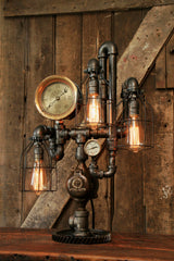 Steampunk Industrial Steam Gauge Lamp / New York / Boston  #1472 - Sold