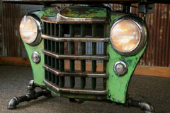 Steampunk Industrial Antique Jeep Willys Grille Table, Console - #1075 -sold