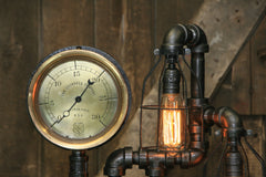 Steampunk Industrial / Antique Steam Gauge Lamp / 7.5" Steam Gauge / Gear / Lamp #2202 sold