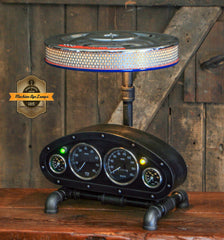 Steampunk Industrial / Antique Vintage Gauges / Automotive / Rat Hot rod / Lamp #4020