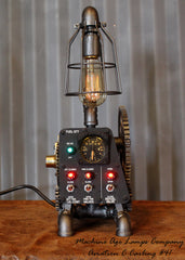 Vintage Industrial Aircraft Airplane Instrument Control Panel Lamp #CC41 - SOLD