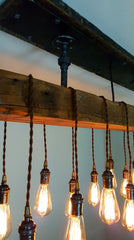 Steampunk Industrial Antique Barnwood Beam Ceiling light