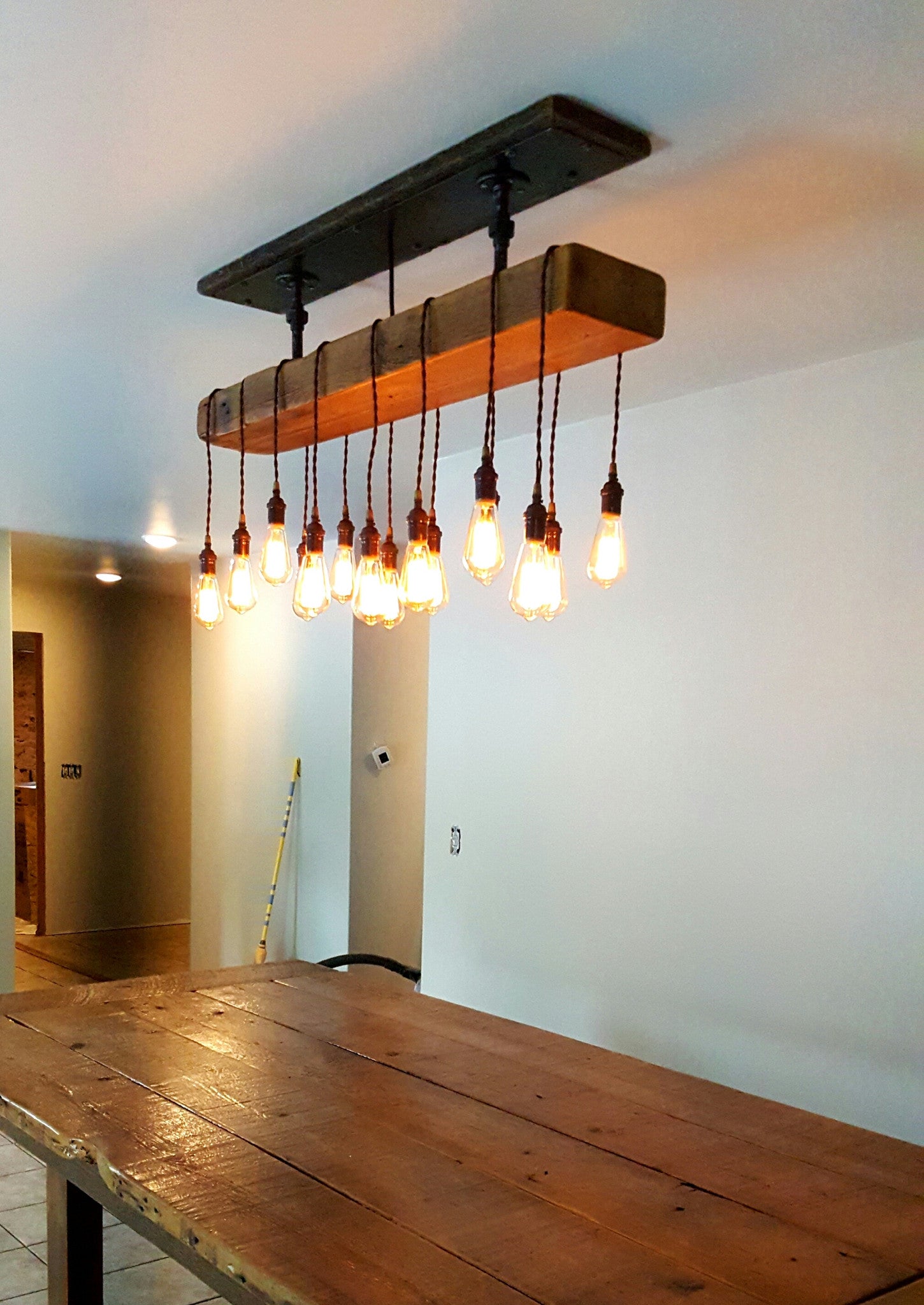 Steampunk Industrial Antique Barnwood Beam Ceiling light