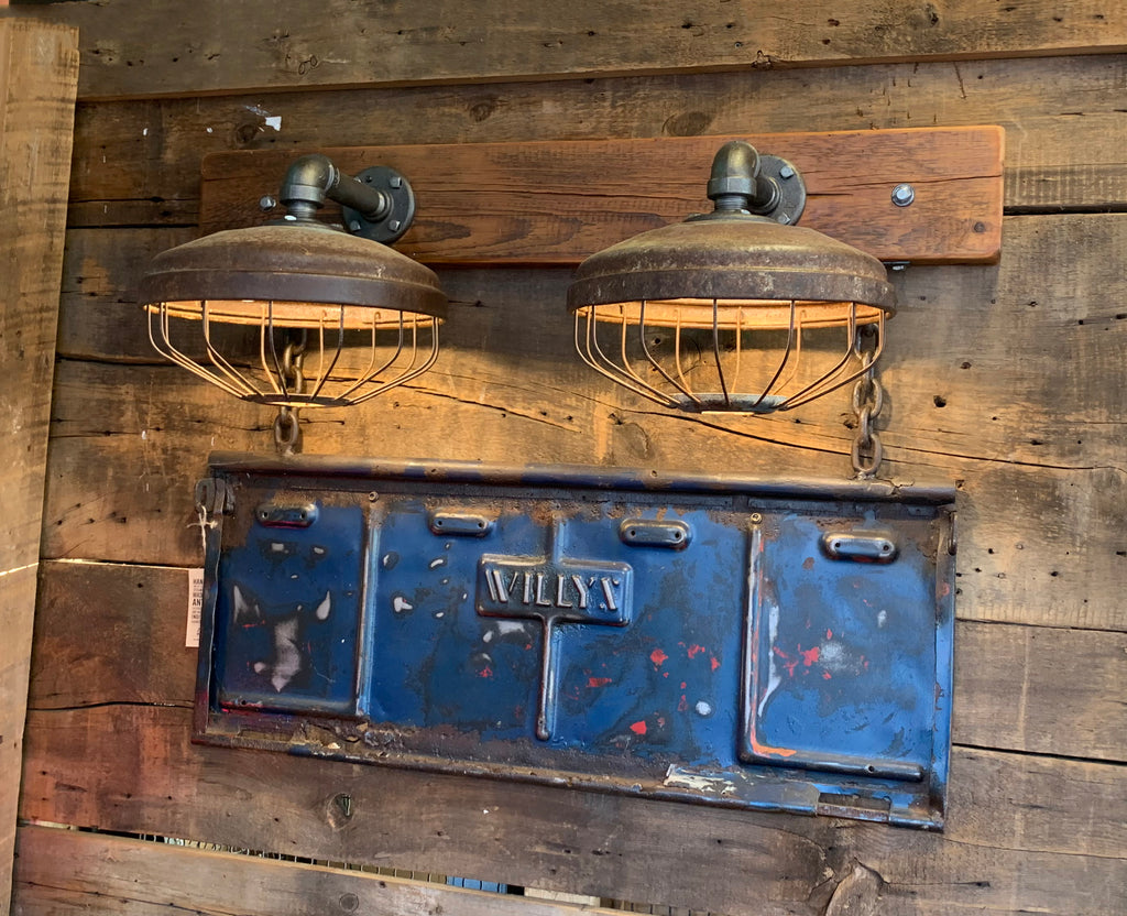 Steampunk Industrial / Willys Tailgate Wall Light / Sconce / Barnwood /Automotive /  Lamp #2731