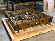 Steampunk Industrial Barnwood Coffee Steam Gauge Table  #2860