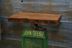 Antique Steampunk Industrial Table Stand, Hostess Station, Pub Table, Reclaimed Wood Top,John Deere #2057