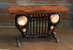 Steampunk Industrial / JEEP Willys / CJ3B / Barn Wood Top / Table #2158 sold