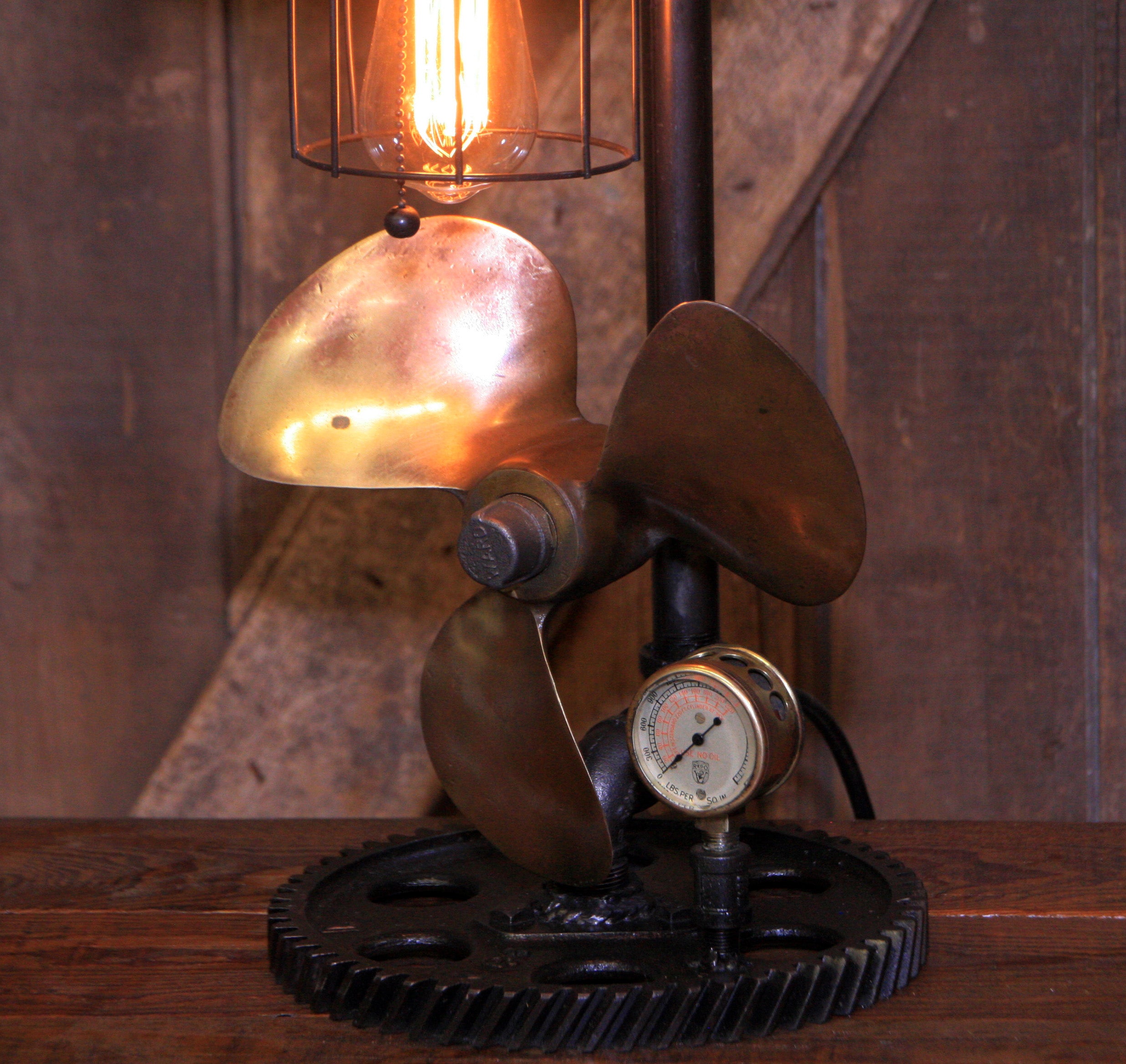 Steampunk Industrial Boat Marine Nautical Antique Brass Propeller