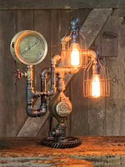 Steampunk Industrial / Steam Gauge Lamp / Gear /   Lamp #3032 sold