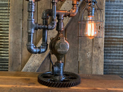 Steampunk Industrial / 6" Steam Gauge / Gear  / Gear Base / Lamp #2597 sold