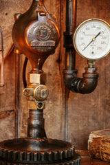 Steampunk Industrial Lamp, Huge 12" Steam Gauge  #392 - SOLD