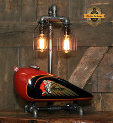 Steampunk Industrial / 1938 Indian Scout Gas Tank Lamp / Motorcycle Lamp #4007