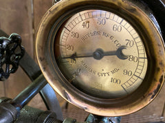 Steampunk Industrial / Machine Age Lamp / Antique F.E. Myers  / Well Pump / Farm  / Barnwood / #3097