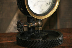 Steampunk Industrial / Steam Gauge Lamp / Gear / Canton Ohio / Lamp #3887