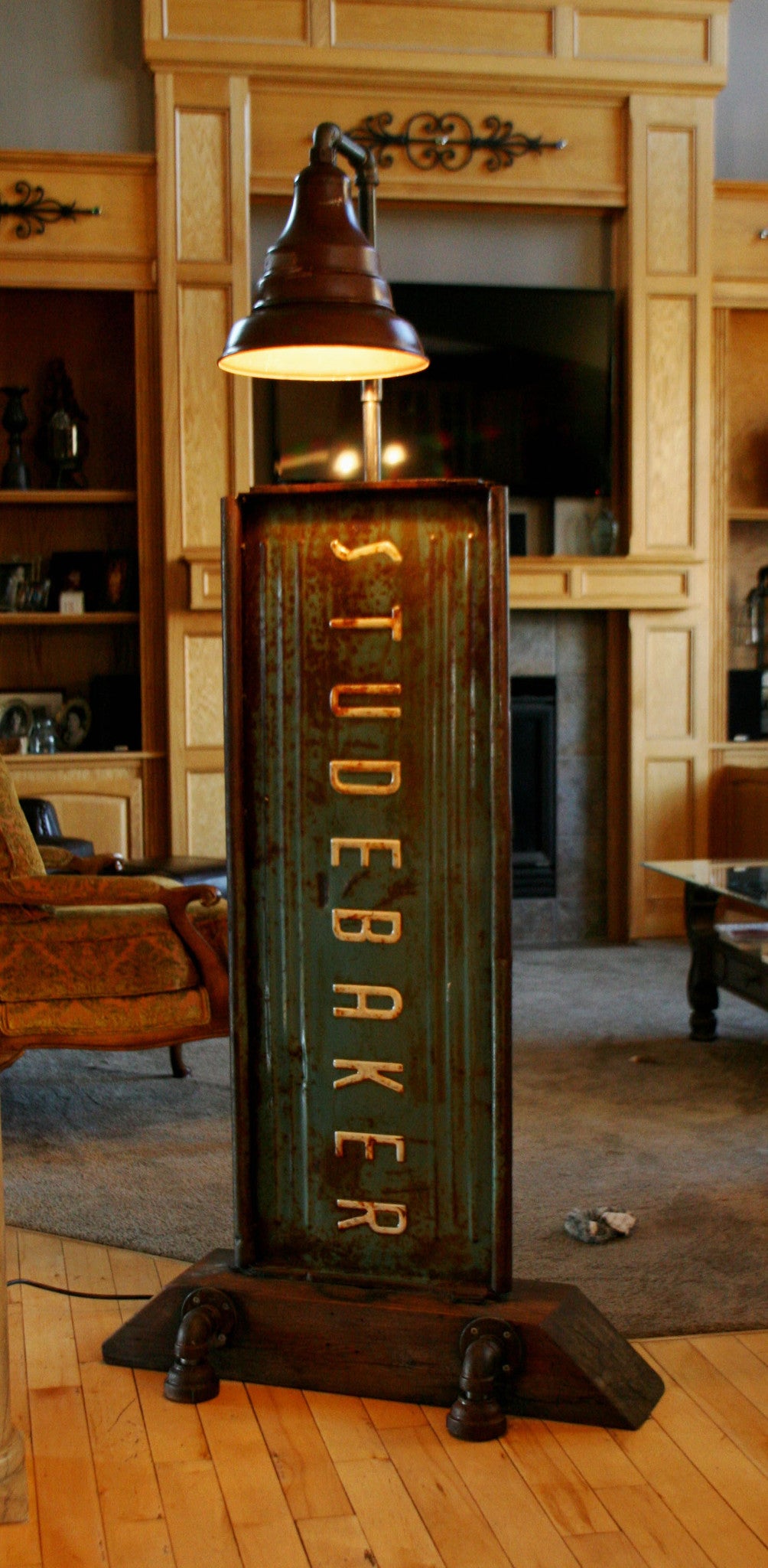 Steampunk, Industrial Lamp/Light,  Antique Studebaker Tail Gate, Steam #427