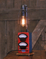 Steampunk Industrial / Antique Sun Meter / Automotive Car Garage / Lamp #3730