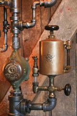 Steampunk Industrial / Antique Steam Gauge / Oiler / Gear / St Paul MN / Lamp #1562