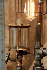 Steampunk Industrial / Steam Gauge Lamp / Oiler #1429 - SOLD