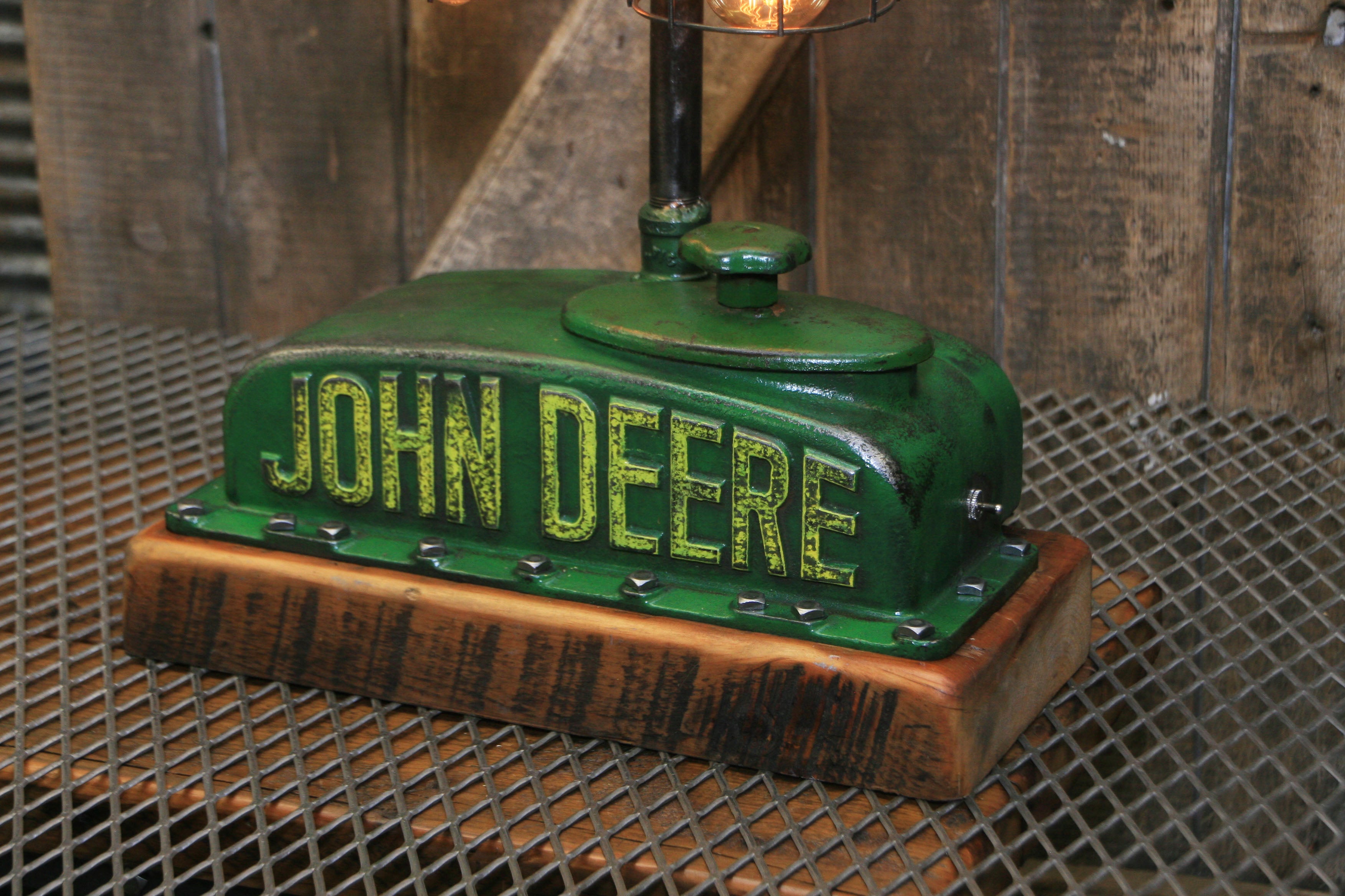Steampunk Industrial / Antique John Deere Radiator Top / Model "B" / Lamp #1862
