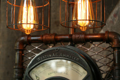 Steampunk Industrial Lamp, Antique AC Meter #331 - SOLD