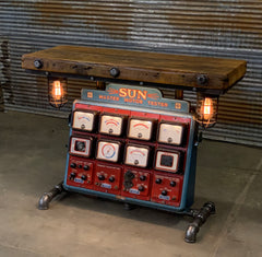 Steampunk Industrial / Antique Sun Engine Analyzer / Automotive / Barn wood Table / #2453 sold