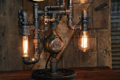 Steampunk Industrial / Steam Gauge Lamp / Gear / Cleaveland Ohio / Lamp #3955