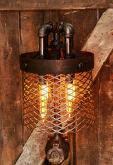 Steampunk Industrial Lamp, Pitner Gas Steam Gauge  #390 - SOLD