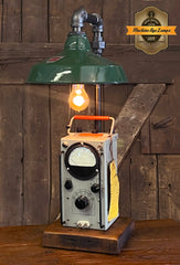 Steampunk Industrial Lamp / Electrical Meter / Navy / UND / Gauge / #4024