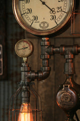 Steampunk Industrial Steam Gauge Lamp, Kawanee Boiler Works, Oiler #1072 SOLD