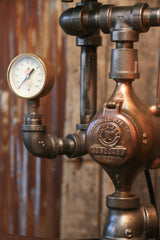 Steampunk Industrial Lamp / Steam Gauge / Saint Louis USA / #1210 - SOLD