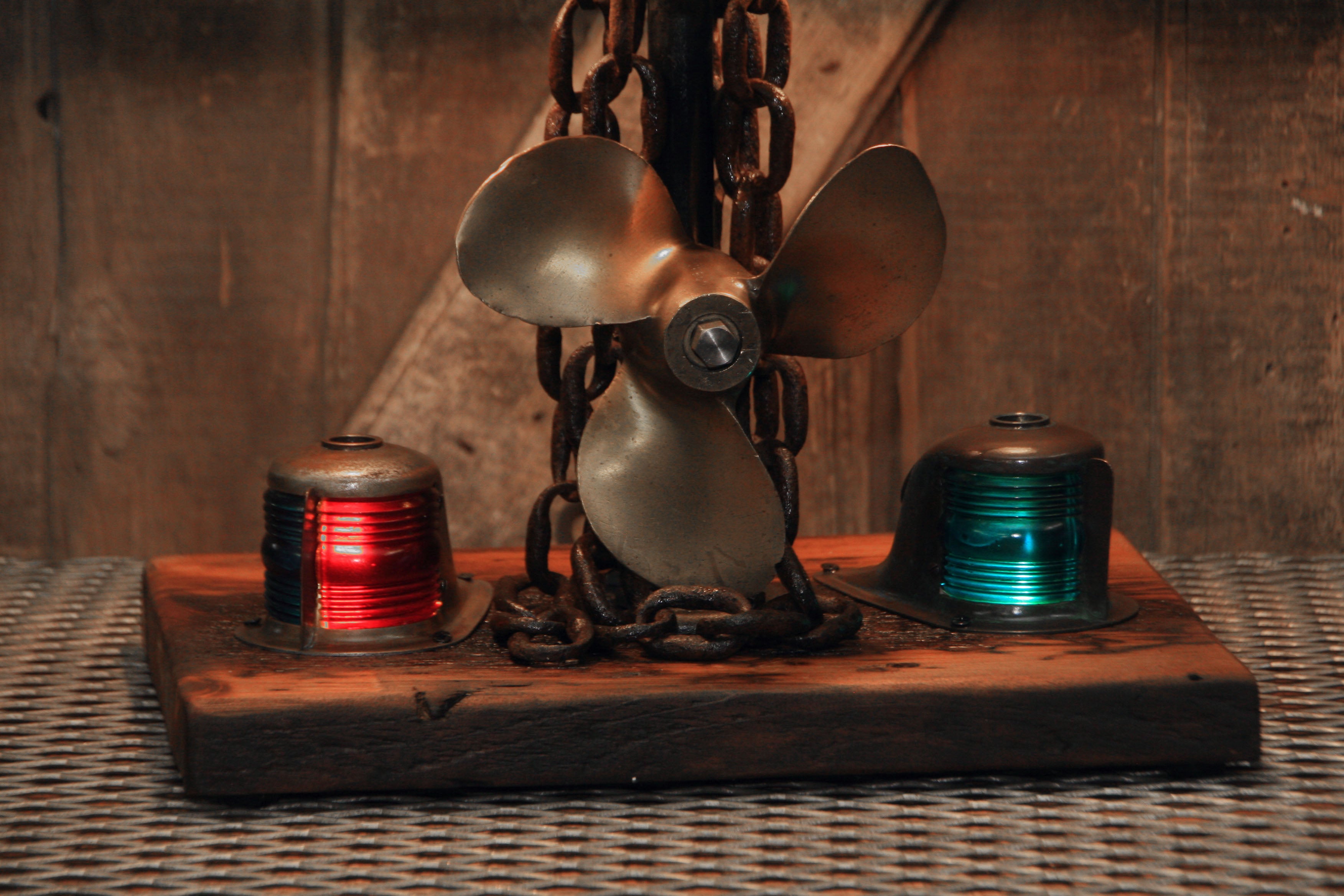 Steampunk Industrial / Boat Motor / Sea King / Nautical / Marine / Cabin /  Lamp #2671