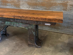 Steampunk Industrial / Barnwood Side Hallway Console / Table / Machine Age Lamps / Steam Gauge Table  #2518 sold
