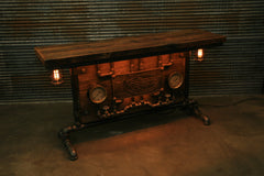 Steampunk Industrial / Barn wood / Steam Gauge / Table / Hallway Sofa / Table #2076