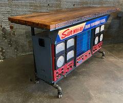 Steampunk Industrial / Antique Sun Engine Analyzer / Automotive / Barn wood Pub Table Bar / #3670