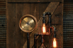 Steampunk Industrial / Machine Age Lamp / Steam Gauge / Gear Base / #2629 sold