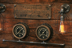 Steampunk Industrial Steam Locomotive Railroad Gauge Table / Barn Wood #1481 - SOLD