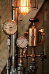 Steampunk Industrial, Antique Steam Oiler and Gauges, #1002