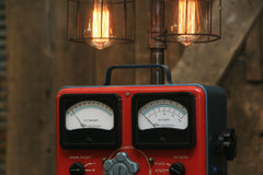 Steampunk Industrial Lamp / Antique Sun Volt Meter / Automotive /  #1739 sold