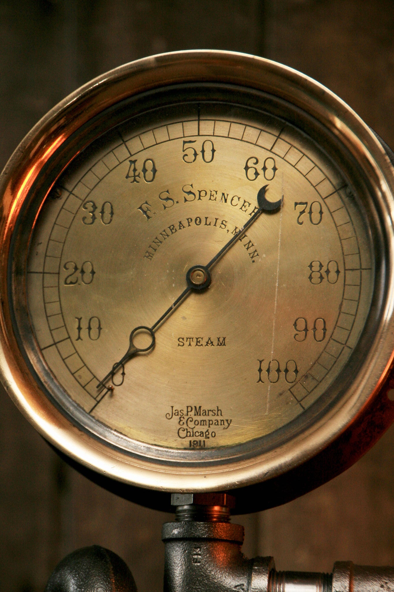 Steampunk Industrial Steam Gauge Lamp, Minneapolis MN #651