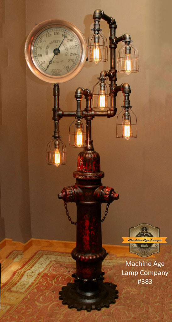 Steampunk Industrial Antique Fire Hydrant Floor Lamp, #383