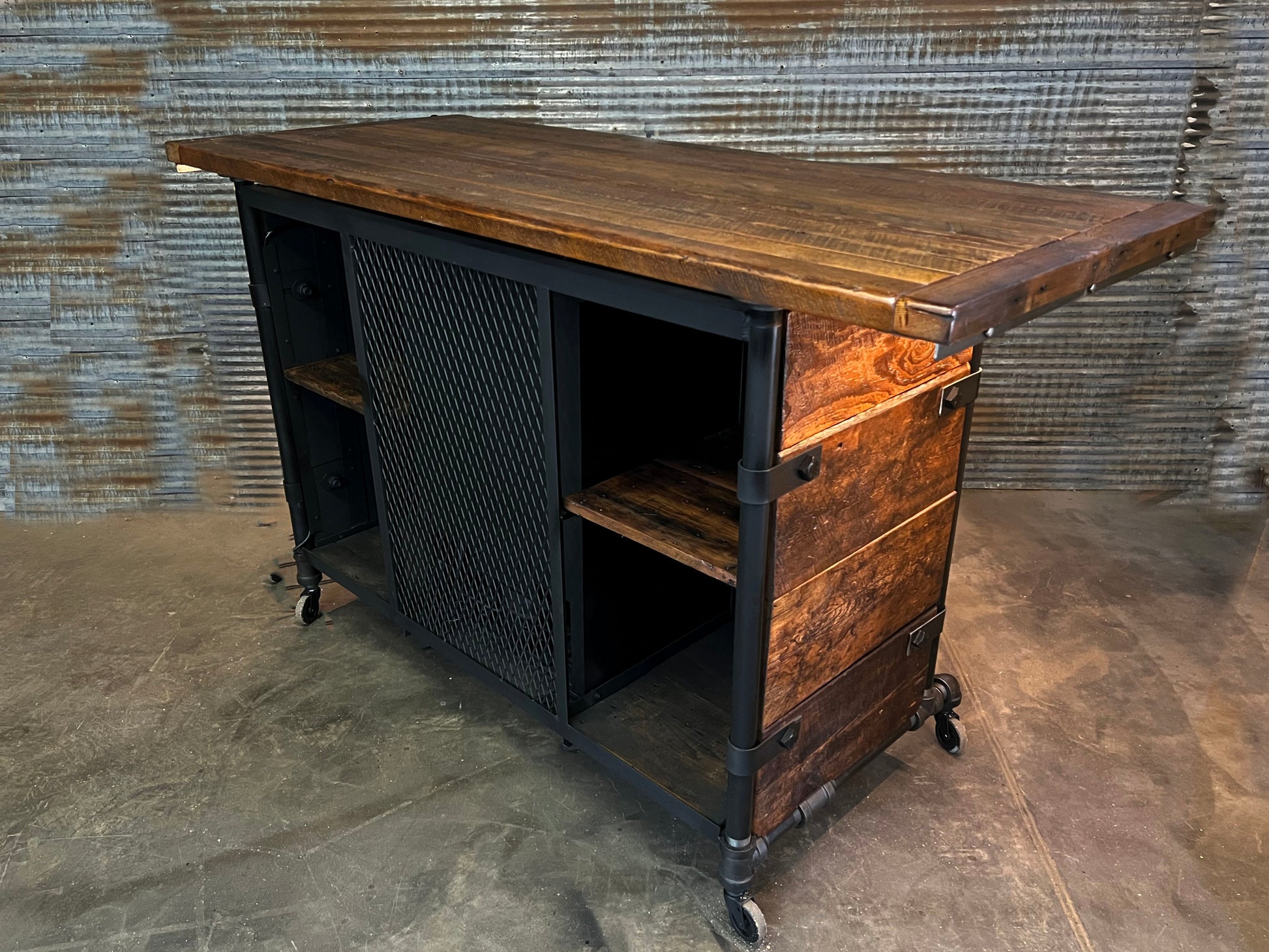 Steampunk Industrial Refrigerator Bar