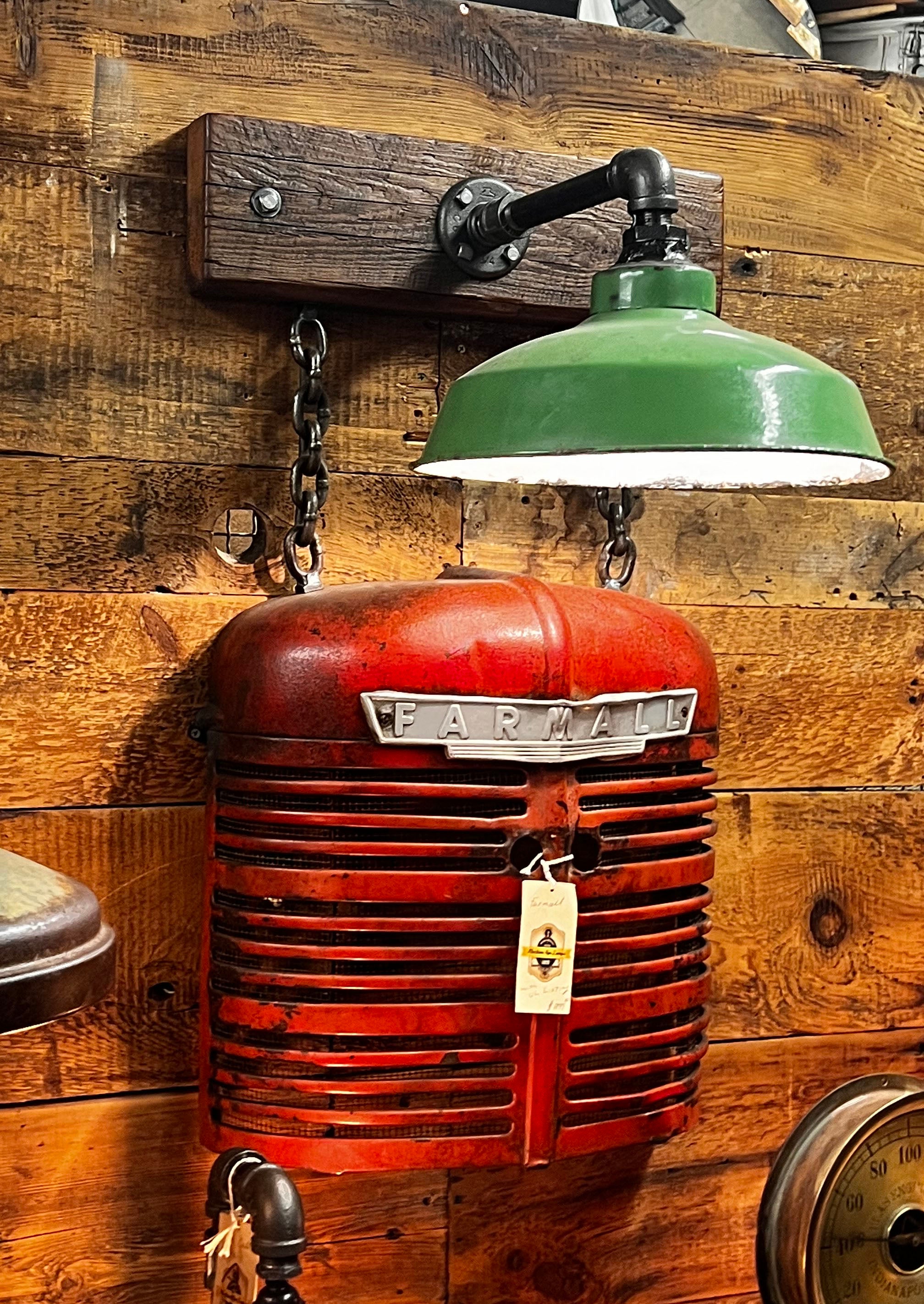 Antique Farmall International  Tractor Farm Wall Sconce /  Lamp #3951