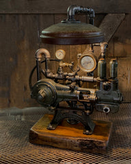 Steampunk Industrial / Machine Age Lamp / Antique F.E. Myers  / Well Pump / Farm  / Barnwood / #3097