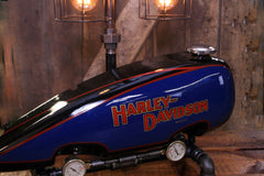 Steampunk Industrial / Antique 1928 JD Harley Davidson Motorcycle Gas Tank / Lamp #3577