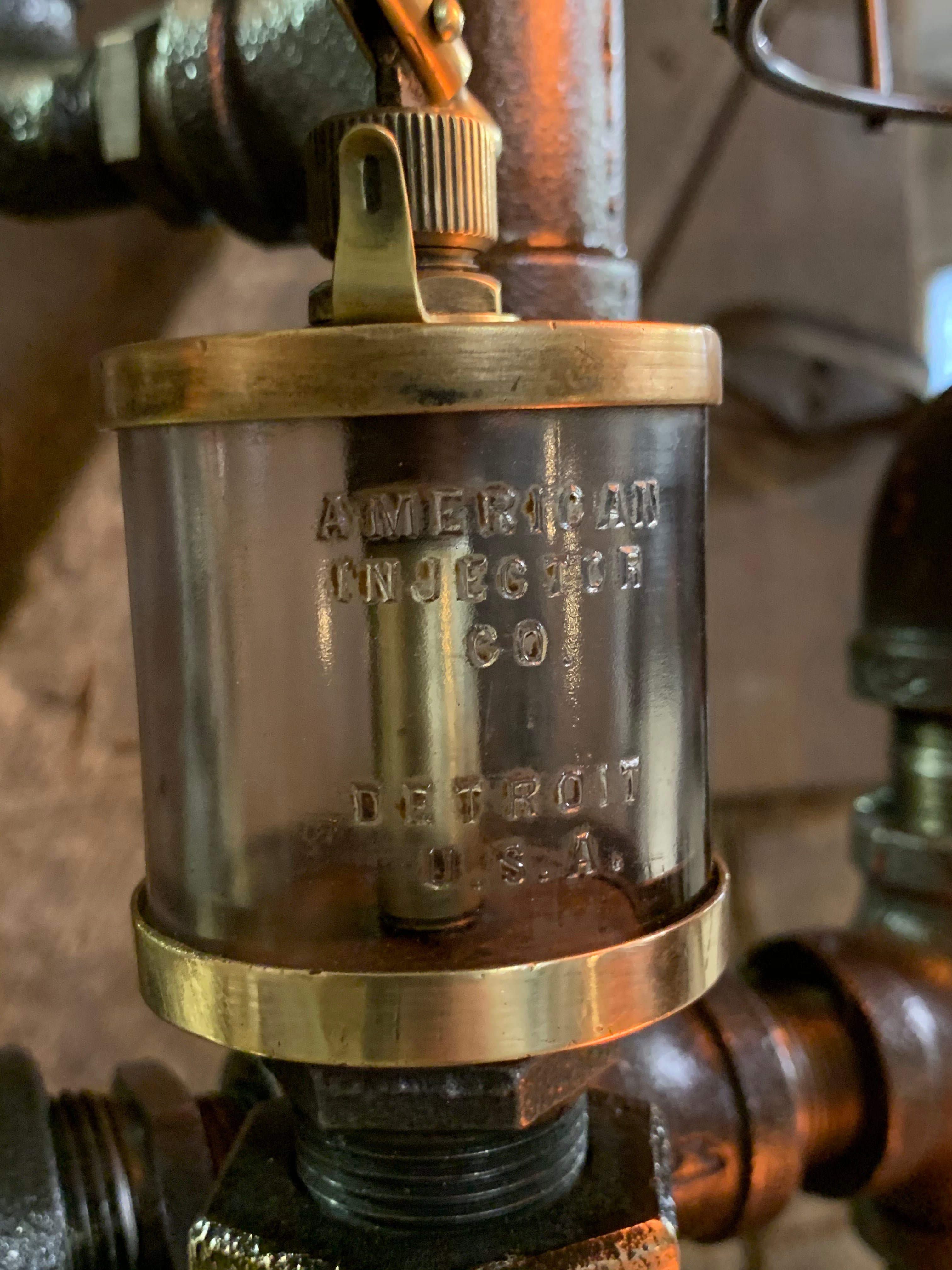 Steampunk Industrial / Steam Gauge Lamp / New York / Oiler / Lamp #3117