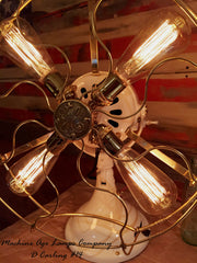 Steampunk Industrial 1916 General Electric Fan Lamp with Brass Cage, DC14 sold