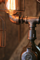 Steampunk Industrial, Steam Gauge Lamp  #678