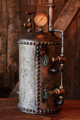 Steampunk Industrial, Antique Hot Water Expansion Tank Lamp #820 - SOLD